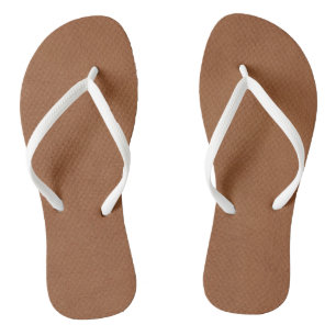 Digitale print van lichtbruin leer teenslippers