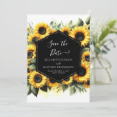 Digitale Printable Zonnebloem Wedding Save The Date (Staand voorkant)