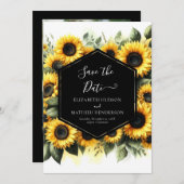 Digitale Printable Zonnebloem Wedding Save The Date (Voorkant / Achterkant)