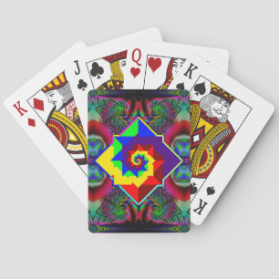Digitale regenboogspiral pokerkaarten