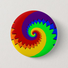 Digitale regenboogspiral ronde button 5,7 cm