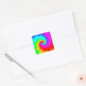 Digitale regenboogspiral vierkante sticker (Envelop)