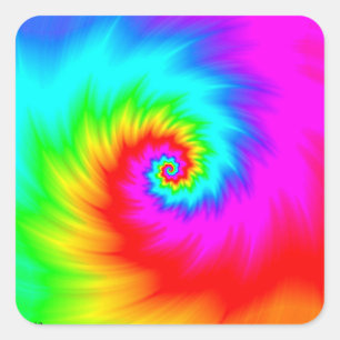 Digitale regenboogspiral vierkante sticker