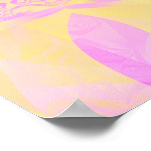 Digitale retro abstracte mandala. Heldere bloem. B Poster (Hoek)