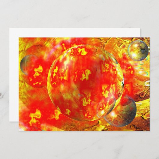 Digitale rode Abstracte uitnodiging (Voorkant / Achterkant)