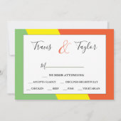 DIGITALE RSVP Bruiloft Heldere Zomerkleuren Kaart (Achterkant)