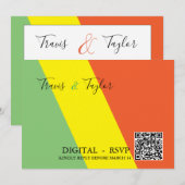 DIGITALE RSVP Bruiloft Heldere Zomerkleuren Kaart (Voorkant / Achterkant)