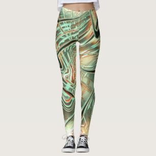 Digitale ruwe golvende slagen op bleek sinaasappel leggings