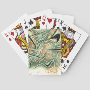 Digitale ruwe golvende slagen op bleek sinaasappel pokerkaarten