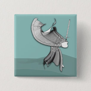 Digitale Samurai Vierkante Button 5,1 Cm
