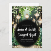 Digitale Sangeet uitnodigingen Indiase trouwkaarte (Voorkant / Achterkant)