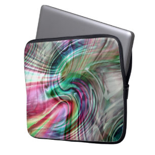 Digitale schaduwkleurige S-curve penseelstreken ov Laptop Sleeve