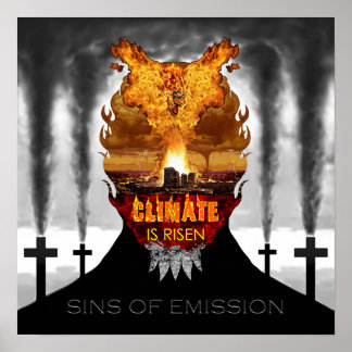 Digitale schildering over klimaatverandering. poster