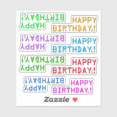 Digitale stijl "HAPPY BIRTHDAY!" Stickers (Vel)