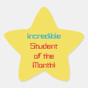Digitale Stijl "Ongelooflijke Student van de Maand Ster Sticker