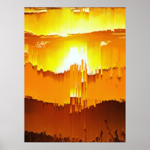 Digitale Storing Zonsondergang Horizon Poster