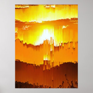 Digitale Storing Zonsondergang Horizon Poster