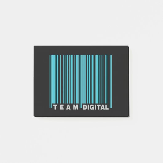 Digitale streepjescode team voor zenuwen post-it® notes (Voorkant)