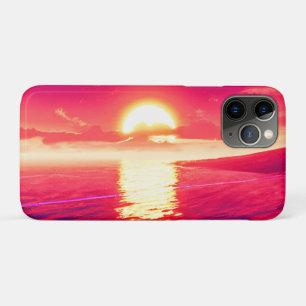 Digitale Synthwave Sunset Zee Reflectie iPhone 11 Pro Hoesje