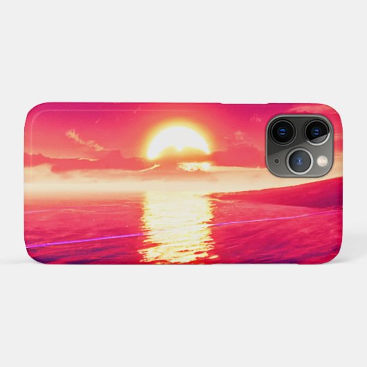 Digitale Synthwave Sunset Zee Reflectie Case-Mate iPhone Case (Achterkant (horizontaal))