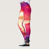 Digitale Synthwave Sunset Zee Reflectie Leggings (Links)