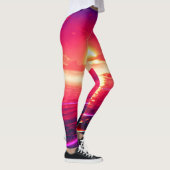 Digitale Synthwave Sunset Zee Reflectie Leggings (Rechts)
