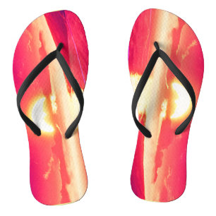 Digitale Synthwave Zonsondergang Zee Reflectie Teenslippers