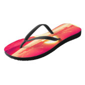 Digitale Synthwave Zonsondergang Zee Reflectie Teenslippers (Schuin)