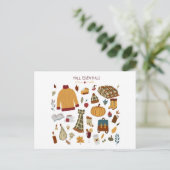 Digitale tekening herfst Essentials Briefkaart (Staand voorkant)
