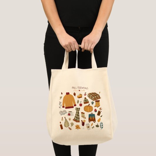 Digitale tekening herfst Essentials Tote Bag (Voorkant (product))