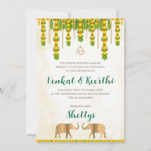Digitale Telugu uitnodiging & Indiase trouwuitnodi