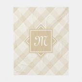 Digitale tin-plaat met modern diagonaal monogram fleece deken (Voorkant)