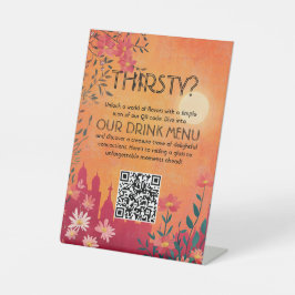 Digitale toegang Sunset Serenade bruiloft Drinken Reclamebord Met Voetstuk