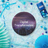 Digitale transformatie voor bedrijven papieren bordje (Feest)