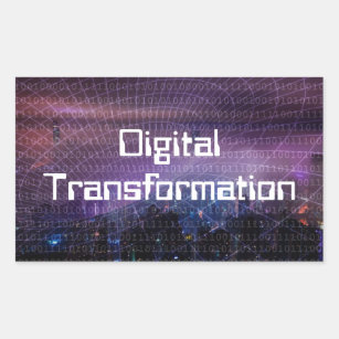 Digitale transformatie voor bedrijven rechthoekige sticker