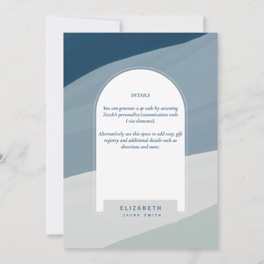 DIGITALE UITNODIGING BRUIDSSLUIER FEest Blauw Mari (Achterkant)