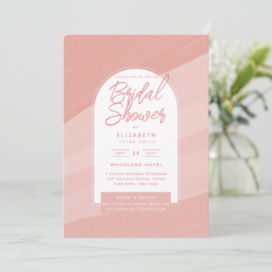 DIGITALE UITNODIGING BRUIDSSLUIER FEEST Roze Stof  (Staand voorkant)