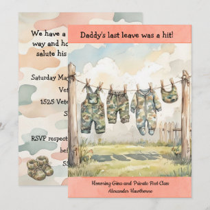 Digitale uitnodiging voor militaire baby shower