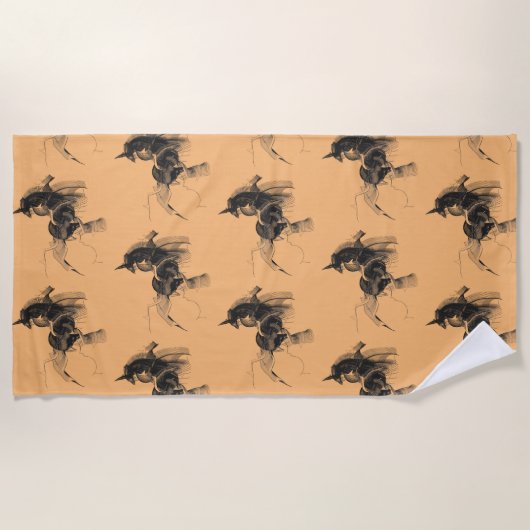 Digitale Unicorn-afbeelding - Aangepaste achtergro Strandlaken (Voorkant)