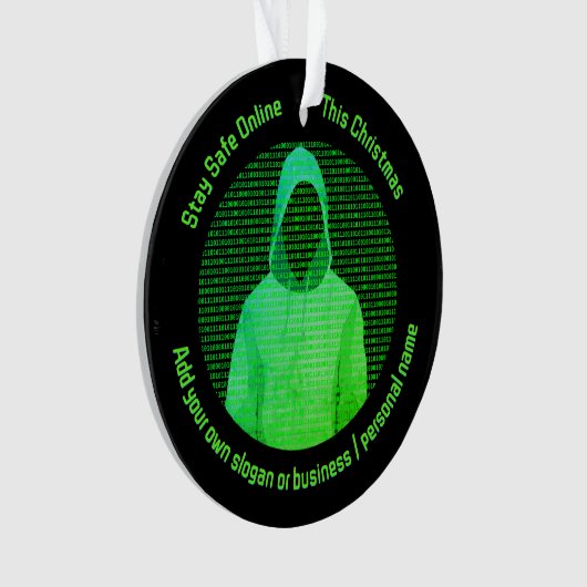 Digitale veiligheid met Kerstmis - Hacker / Cyberc Ornament (voorkant)