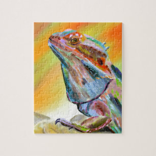 Digitale verf met chromatische draak legpuzzel