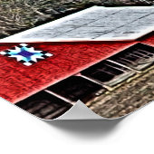 Digitale verf met Red Barn Quilt Poster (Hoek)