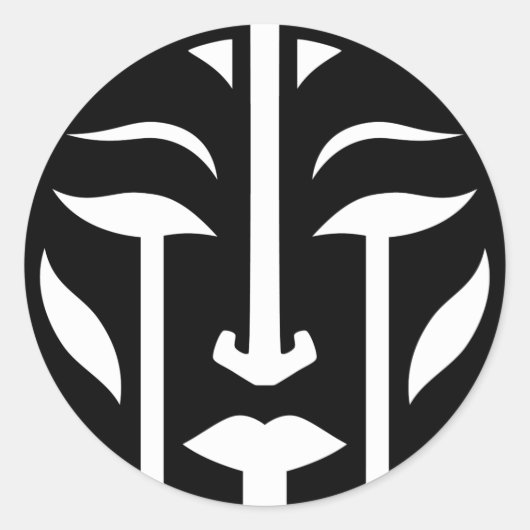 Digitale vrouw ronde sticker (Voorkant)