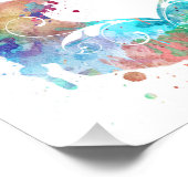 Digitale waterverf | Harten Cutouts Foto Afdruk (Hoek)