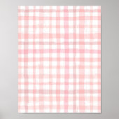 Digitale Waterverf Roze Check Paper Poster (Voorkant)