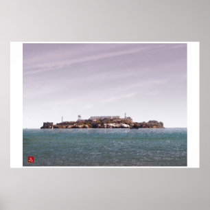 Digitale Waterverf San Francisco-Alcatraz Island Poster