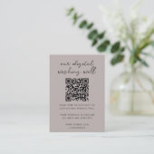 Digitale Wishing Well QR Code Wedding Registry Informatiekaartje (Staand voorkant)