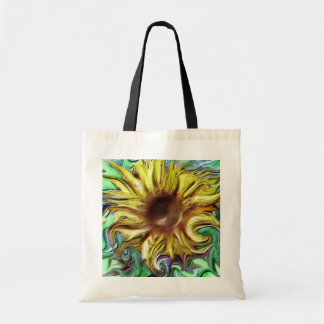 Digitale zonnebloem enigszins abstract tote bag