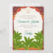 Digitale Zuid-Indische trouwkaarten Telugu nodigt  Kaart (Voorkant)