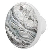 Digitale zwart-wit- en zilvergeode kunst keramische knop (Rechts)